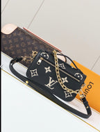L V blk/white chain bag