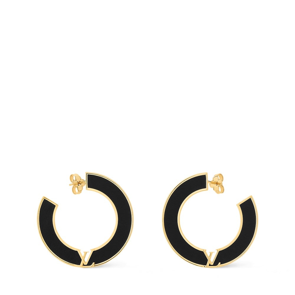 L V blk/gold earrings
