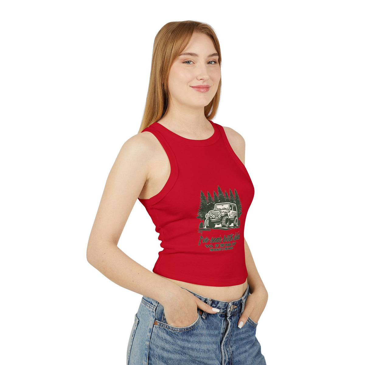 Magnolia Tumbleweed Tank Top — 'I've seen many roads' Women's Rib Racer