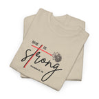 She Is Strong Tee - Inspirational Faith-Based Women's Christian T-Shirt (Psalm 46:5)