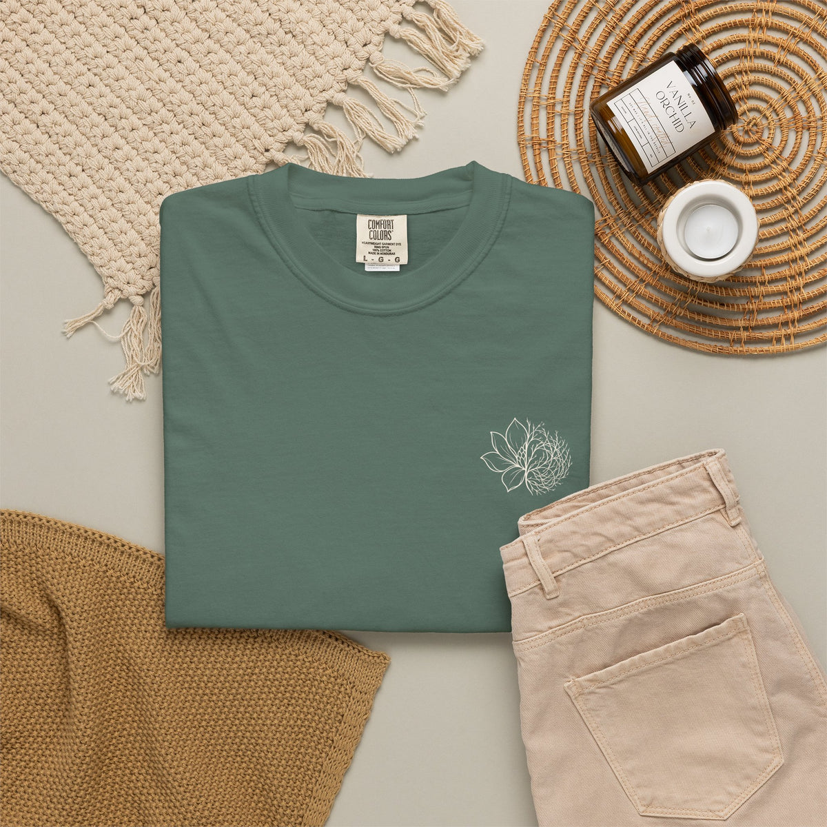 Peri Classic Garment-Dyed T-Shirt — Soft Vintage White Tee
