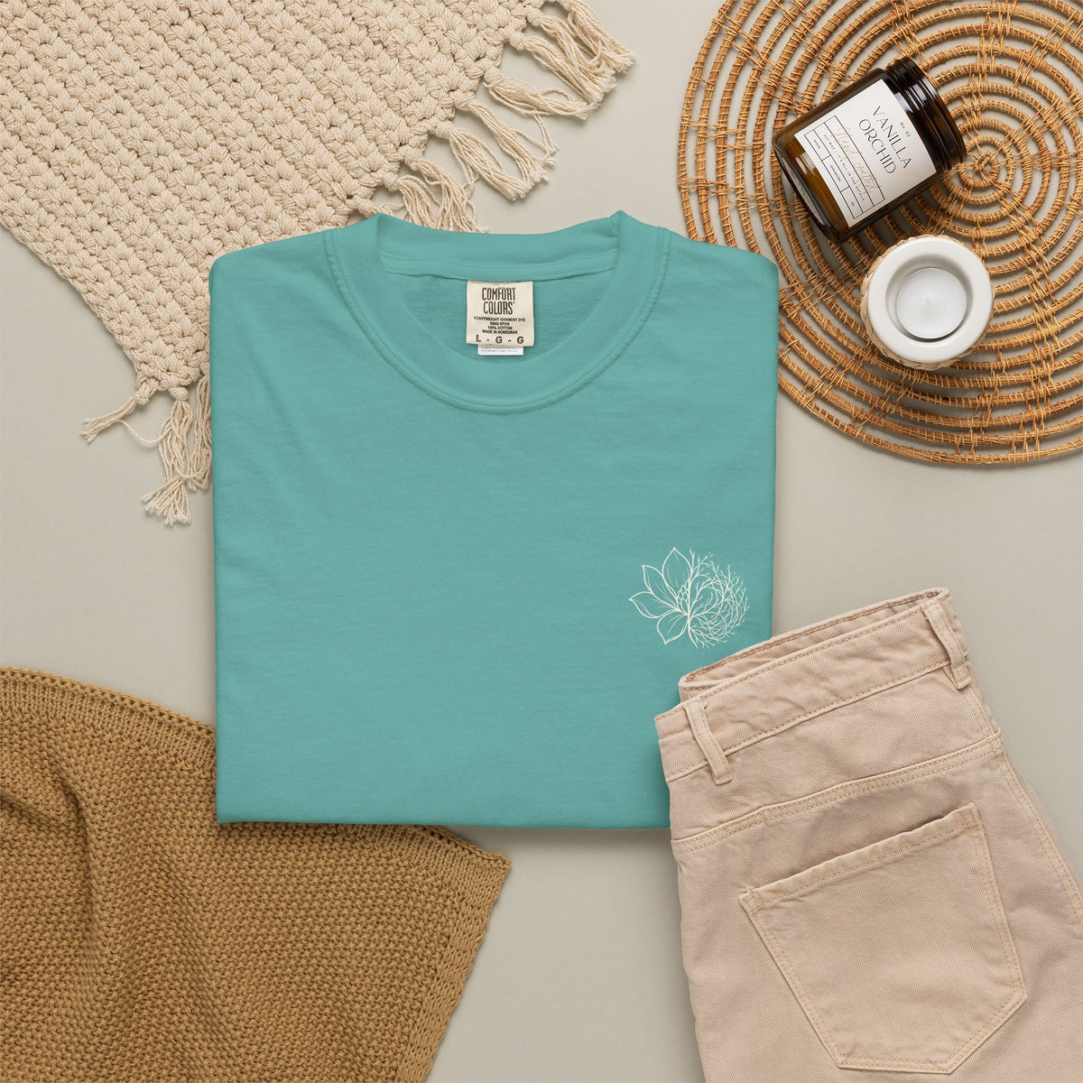 Peri Classic Garment-Dyed T-Shirt — Soft Vintage White Tee