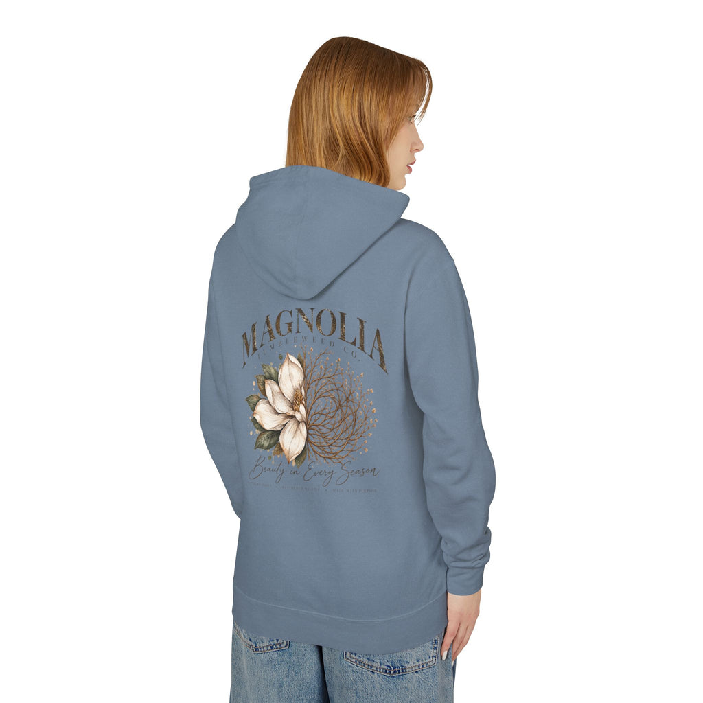 Magnolia Tumbleweed  Hoodie — Lightweight Cream Hooded Sweatshirt