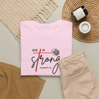 She Is Strong Tee - Inspirational Faith-Based Women's Christian T-Shirt (Psalm 46:5)