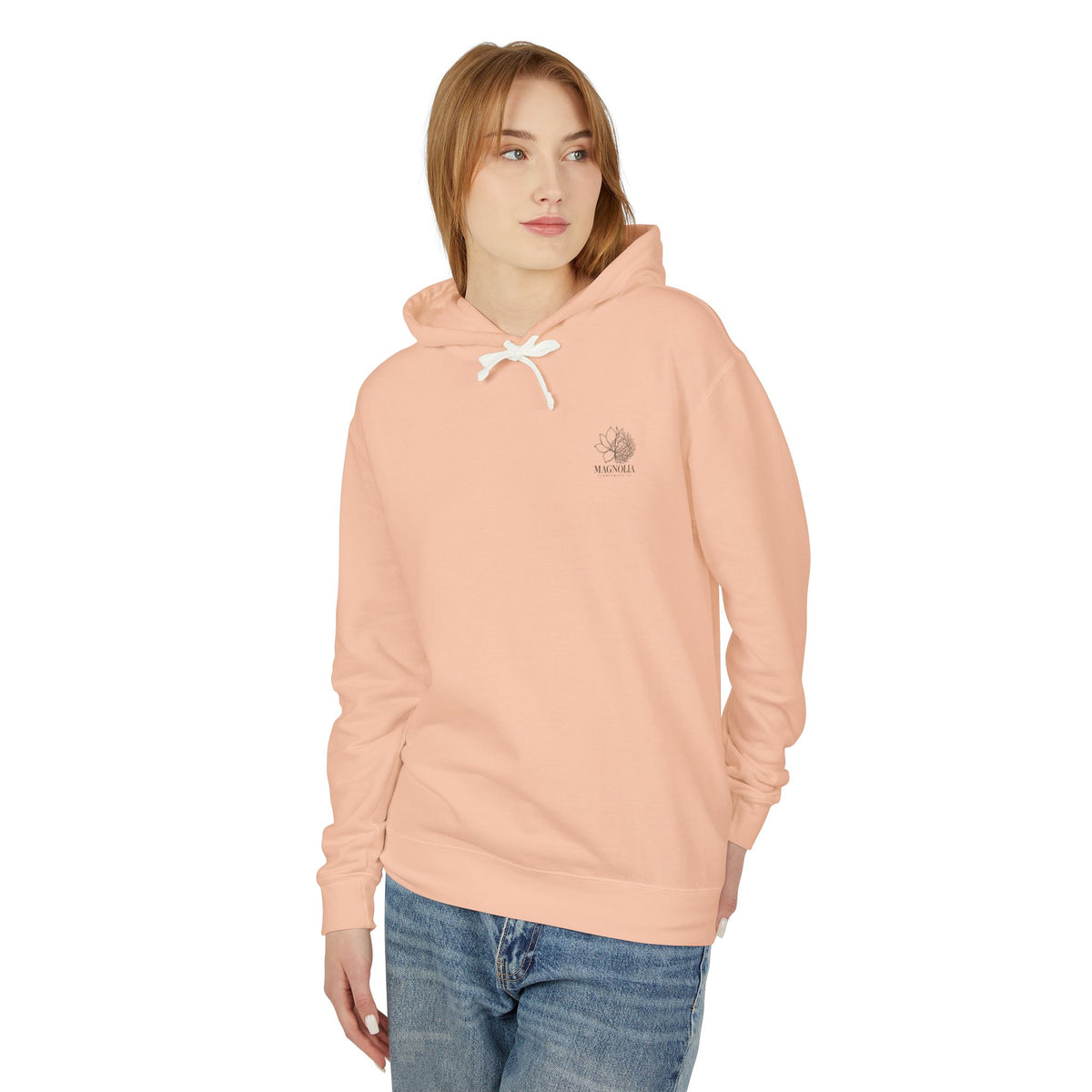 Magnolia Tumbleweed  Hoodie — Lightweight Cream Hooded Sweatshirt