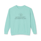 Lightweight Crewneck Sweatshirt — 'Where Beauty Breathes Life' Minimal Floral Graphic
