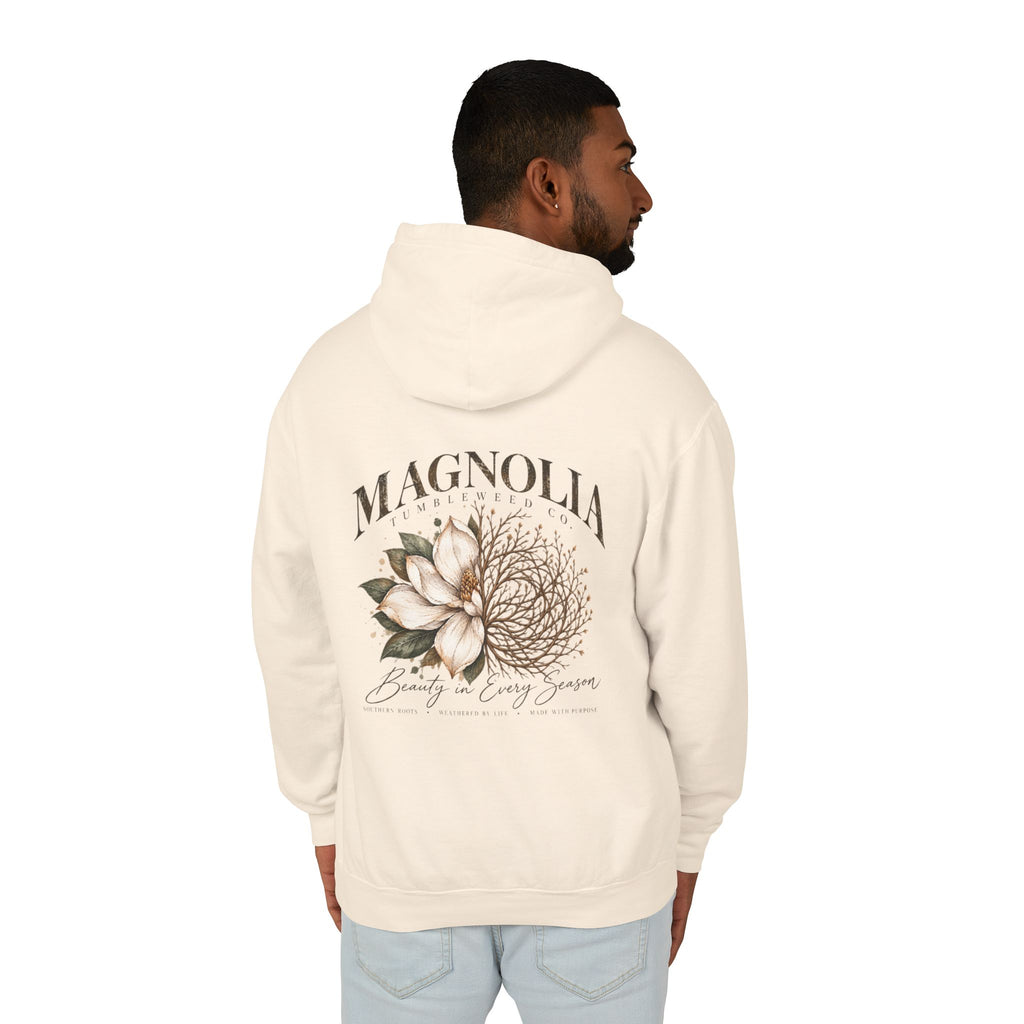 Magnolia Tumbleweed  Hoodie — Lightweight Cream Hooded Sweatshirt