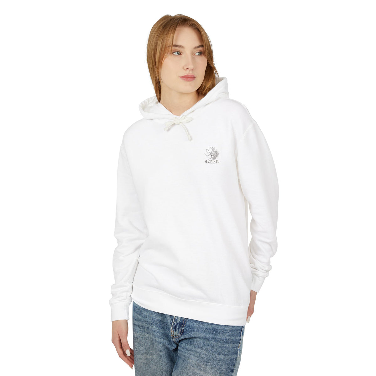 Magnolia Tumbleweed  Hoodie — Lightweight Cream Hooded Sweatshirt
