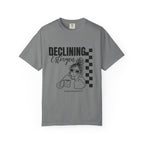 Declining Estrogen Tee — Funny Feminine Graphic T‑Shirt (Overstimulated AF)