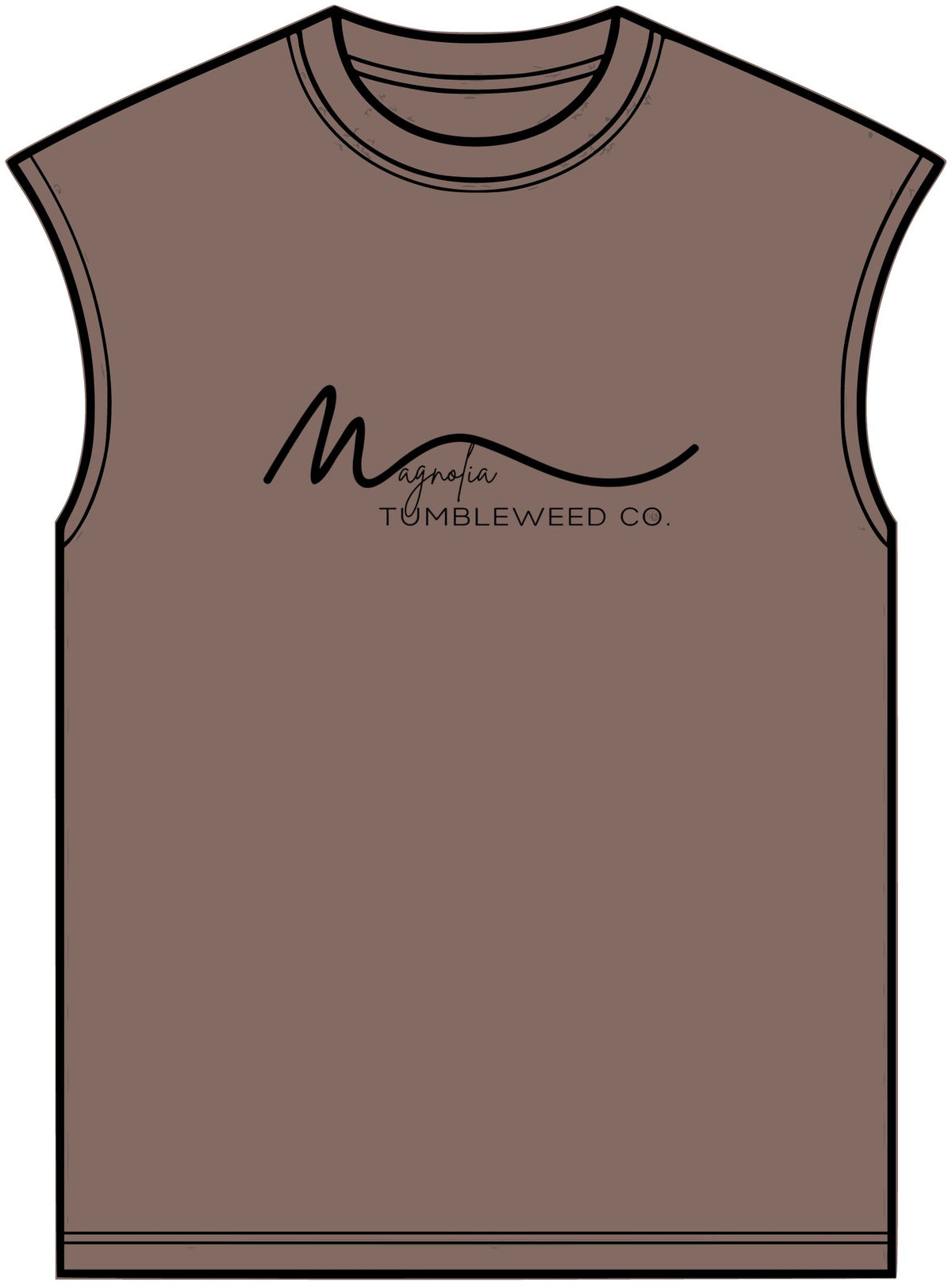 Magnolia Tumbleweed Co. Muscle Tee — Retro Script Logo Sleeveless Shirt