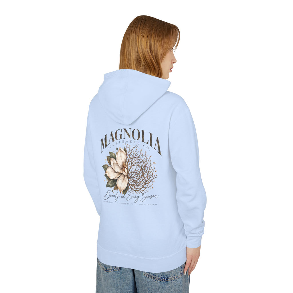 Magnolia Tumbleweed  Hoodie — Lightweight Cream Hooded Sweatshirt