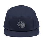 Embroidered Lotus 5-Panel Cap – Minimal  Camper Hat