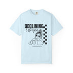 Declining Estrogen Tee — Funny Feminine Graphic T‑Shirt (Overstimulated AF)