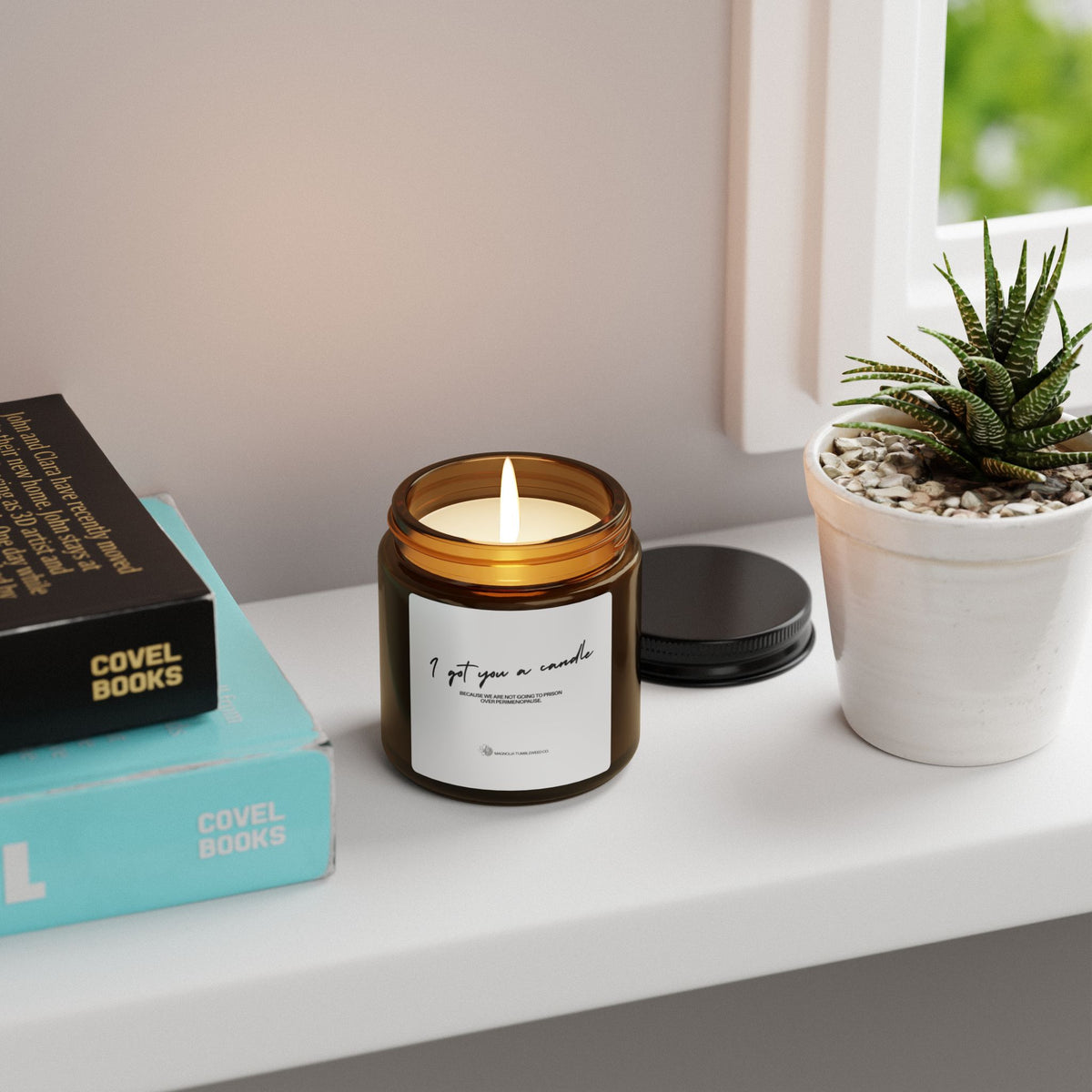 Amber Jar Soy Candle - 'Because we are not going to prison'