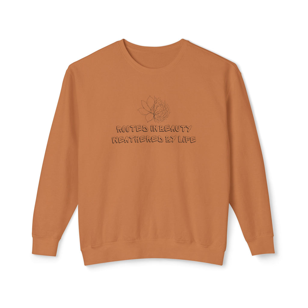 Lightweight Crewneck Sweatshirt — 'Where Beauty Breathes Life' Minimal Floral Graphic