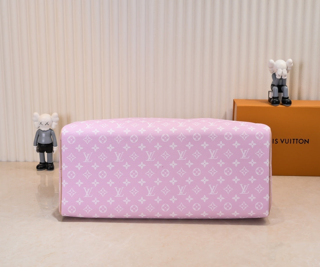 L V Pink Monogram Duffel