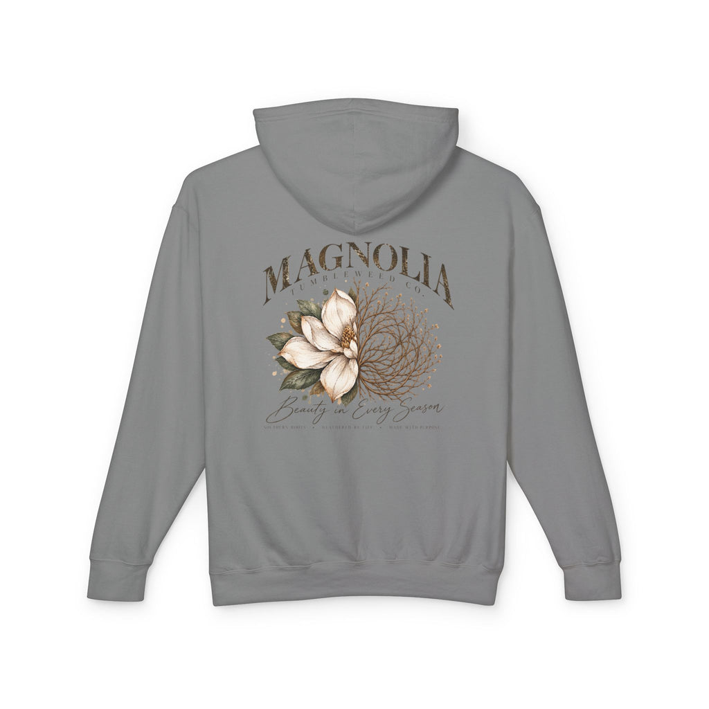 Magnolia Tumbleweed  Hoodie — Lightweight Cream Hooded Sweatshirt