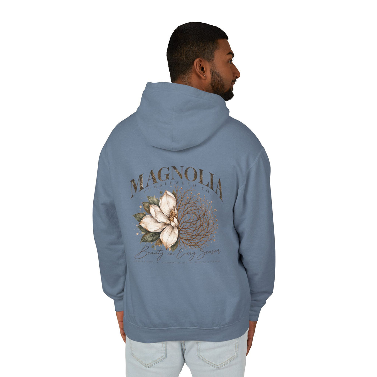 Magnolia Tumbleweed  Hoodie — Lightweight Cream Hooded Sweatshirt