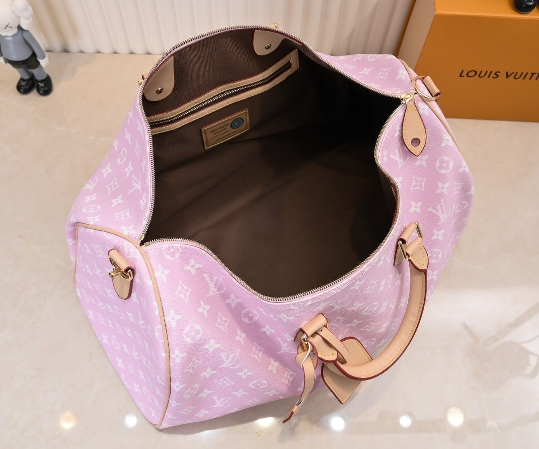 L V Pink Monogram Duffel