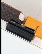 L V blk/white chain bag