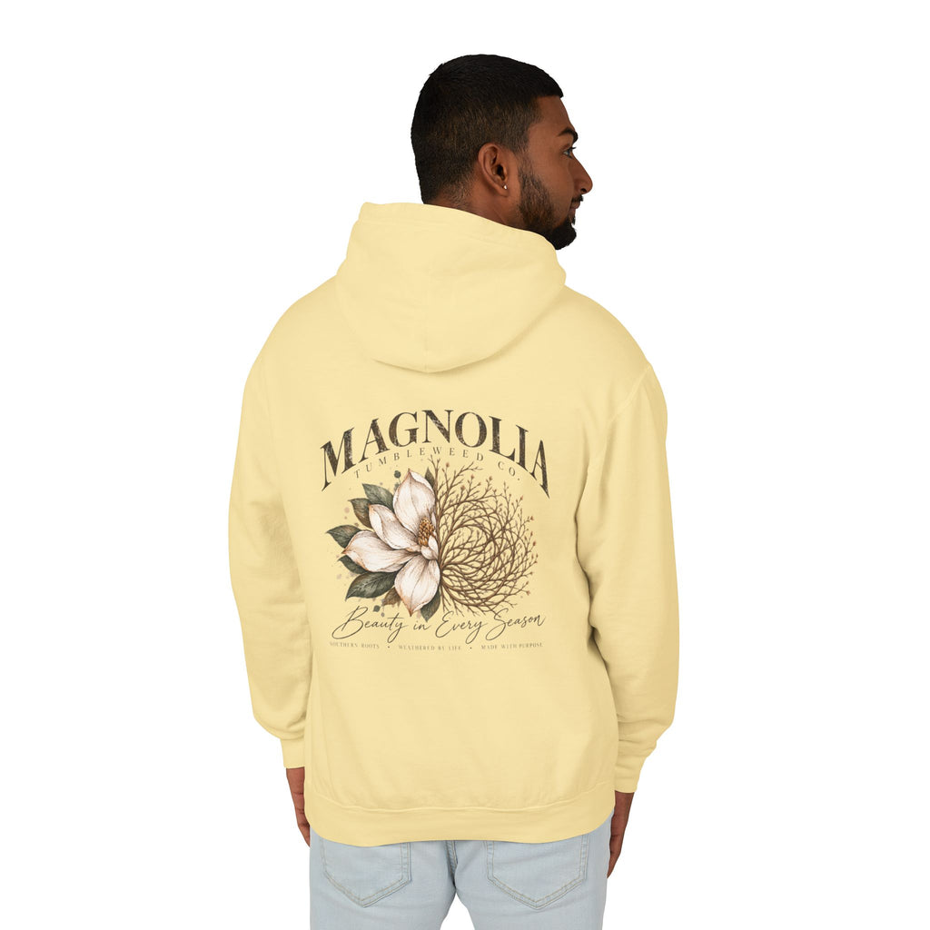 Magnolia Tumbleweed  Hoodie — Lightweight Cream Hooded Sweatshirt