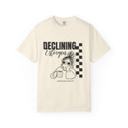 Declining Estrogen Tee — Funny Feminine Graphic T‑Shirt (Overstimulated AF)