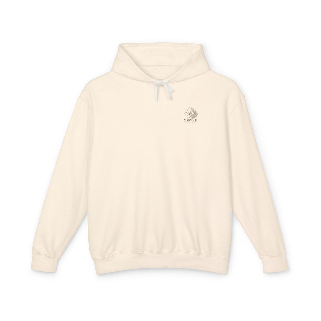 Magnolia Tumbleweed  Hoodie — Lightweight Cream Hooded Sweatshirt