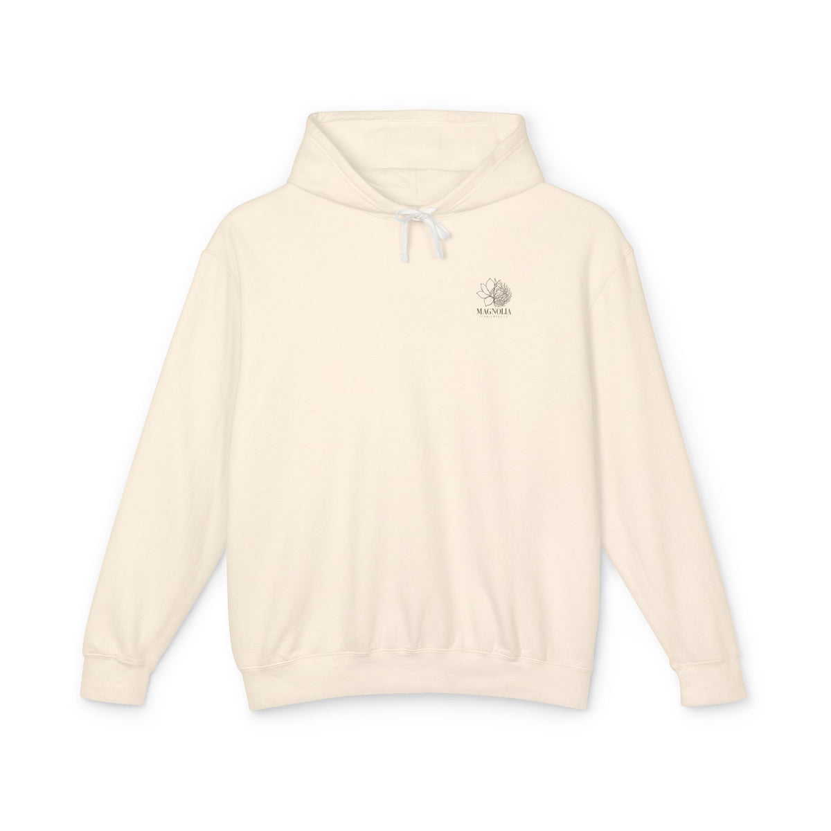 Magnolia Tumbleweed  Hoodie — Lightweight Cream Hooded Sweatshirt