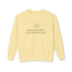 Lightweight Crewneck Sweatshirt — 'Where Beauty Breathes Life' Minimal Floral Graphic