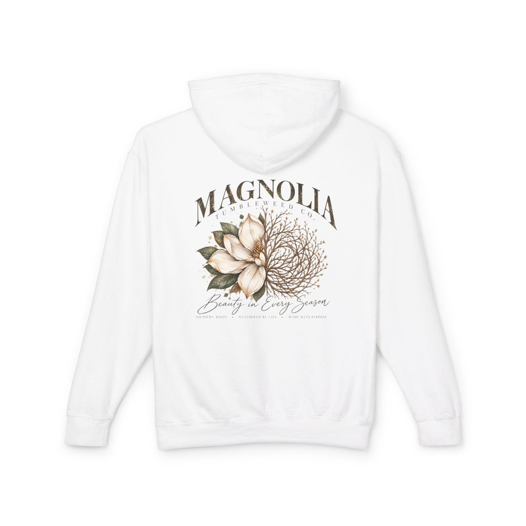 Magnolia Tumbleweed  Hoodie — Lightweight Cream Hooded Sweatshirt