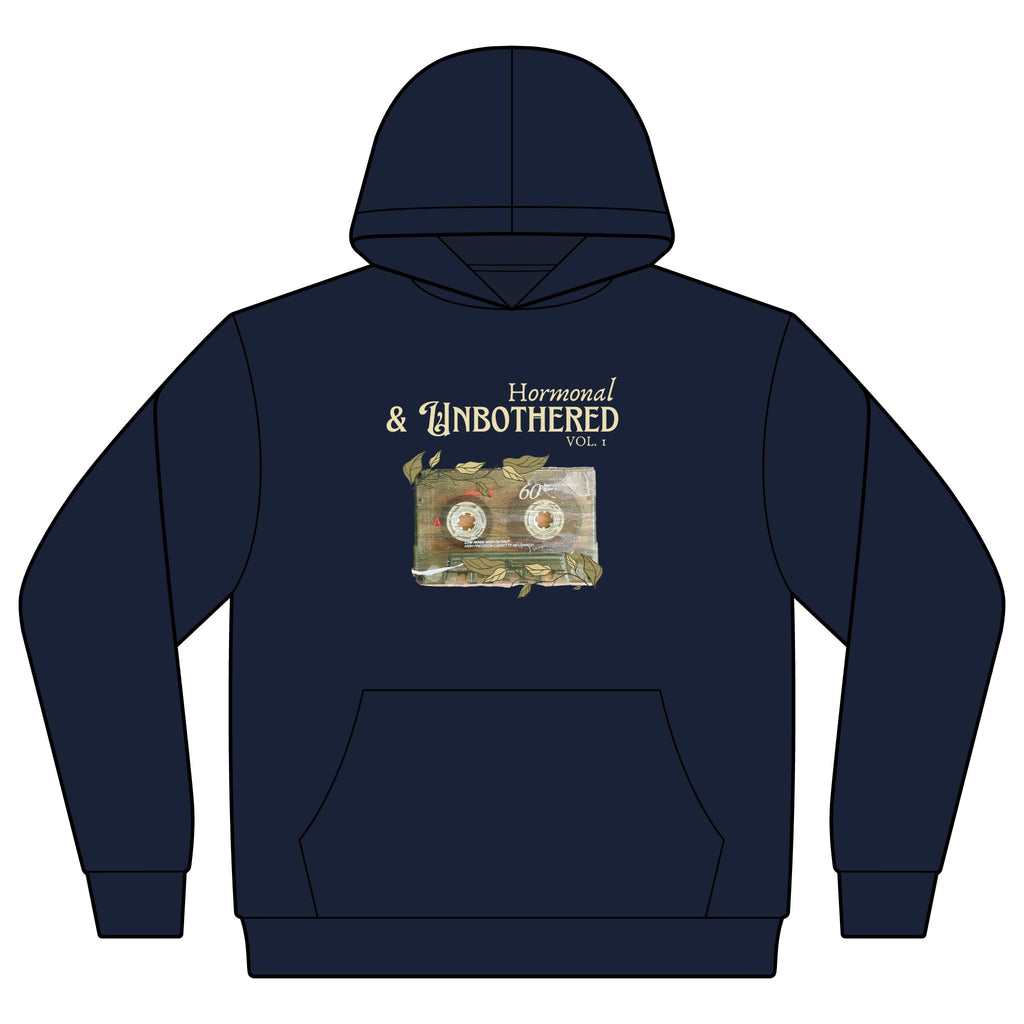 Hormonal & Unbothered Hoodie - Vintage Botanical Relaxed Sweatshirt