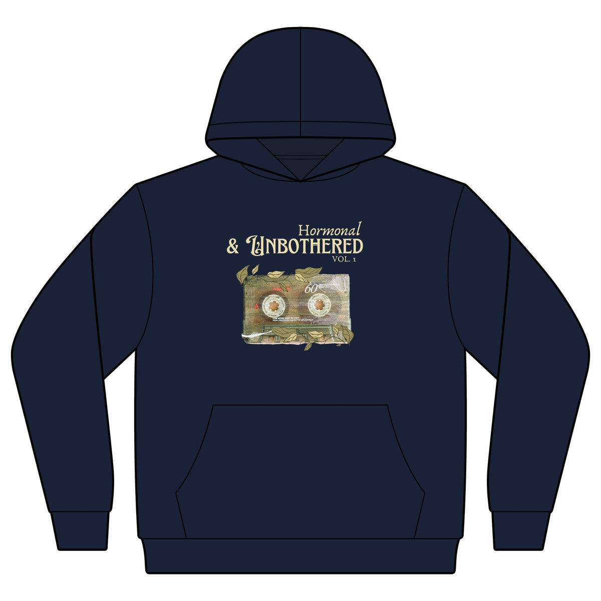 Hormonal & Unbothered Hoodie - Vintage Botanical Relaxed Sweatshirt