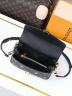 L V blk/white chain bag