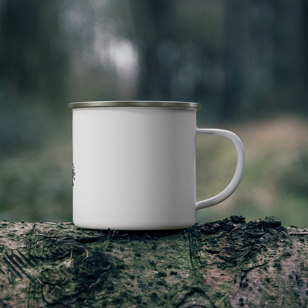 Enamel Mug "Coffee First, Felonies Never" — Funny Camping Coffee Cup