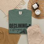 Declining Estrogen Tee — Funny Feminine Graphic T‑Shirt (Overstimulated AF)