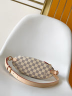 L V white checkered cross body