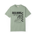 Declining Estrogen Tee — Funny Feminine Graphic T‑Shirt (Overstimulated AF)