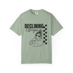 Declining Estrogen Tee — Funny Feminine Graphic T‑Shirt (Overstimulated AF)