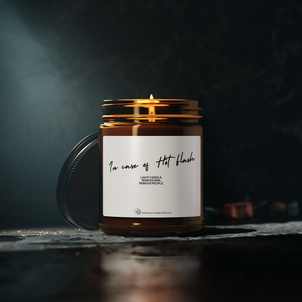 Amber Jar Soy Candle - 'In Case of Hot Flash'