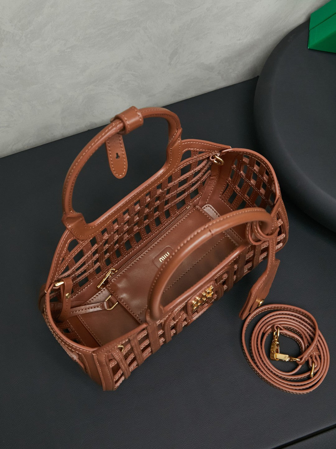 MM woven leather bag