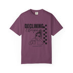 Declining Estrogen Tee — Funny Feminine Graphic T‑Shirt (Overstimulated AF)