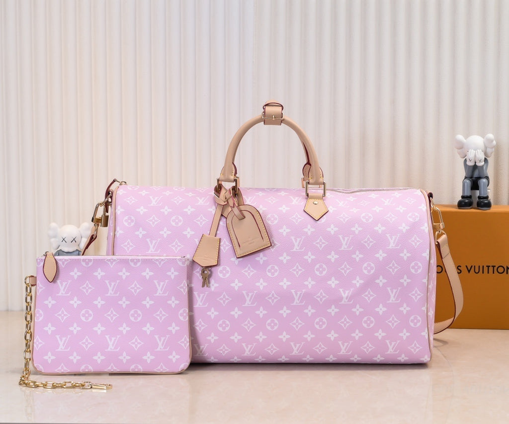 L V Pink Monogram Duffel