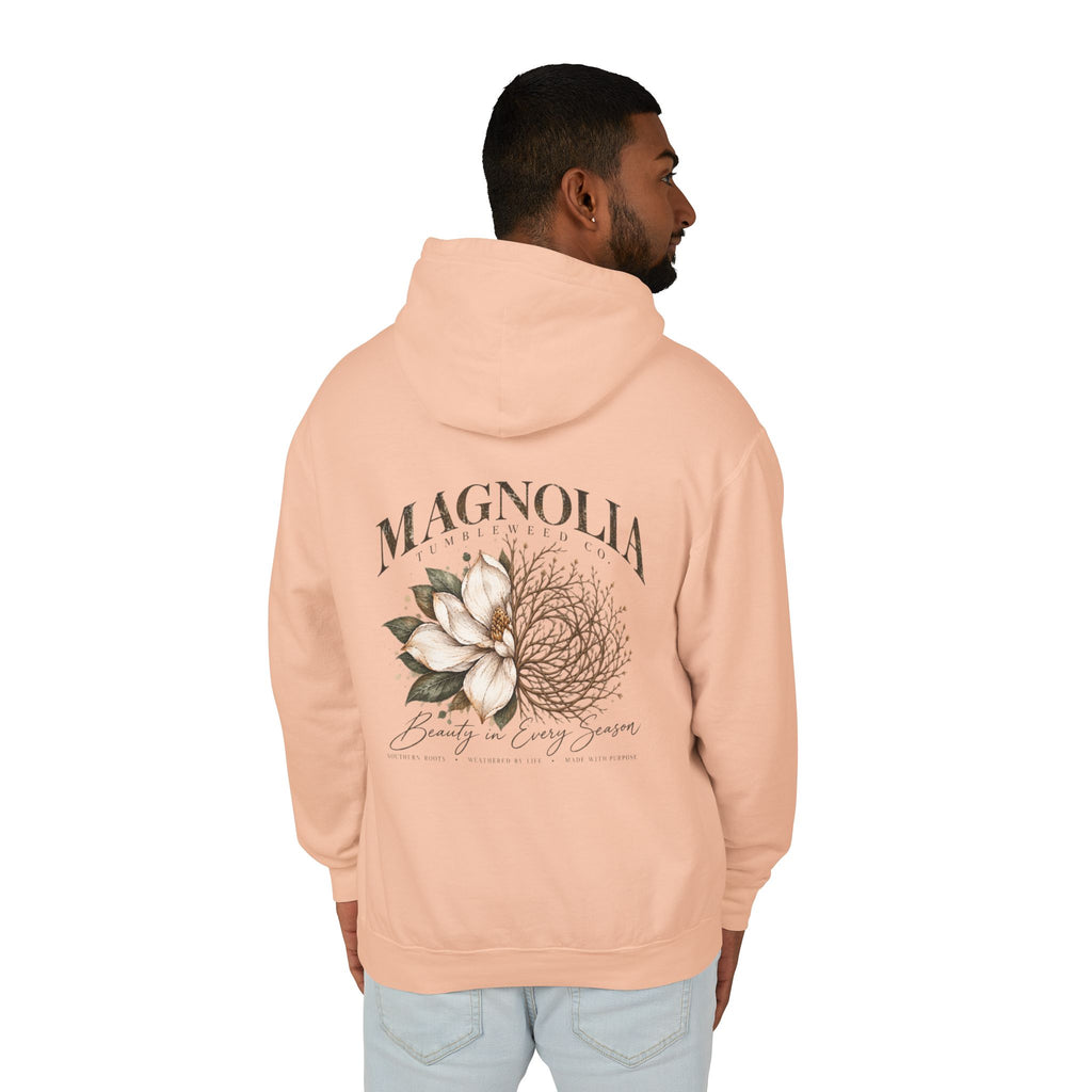 Magnolia Tumbleweed  Hoodie — Lightweight Cream Hooded Sweatshirt