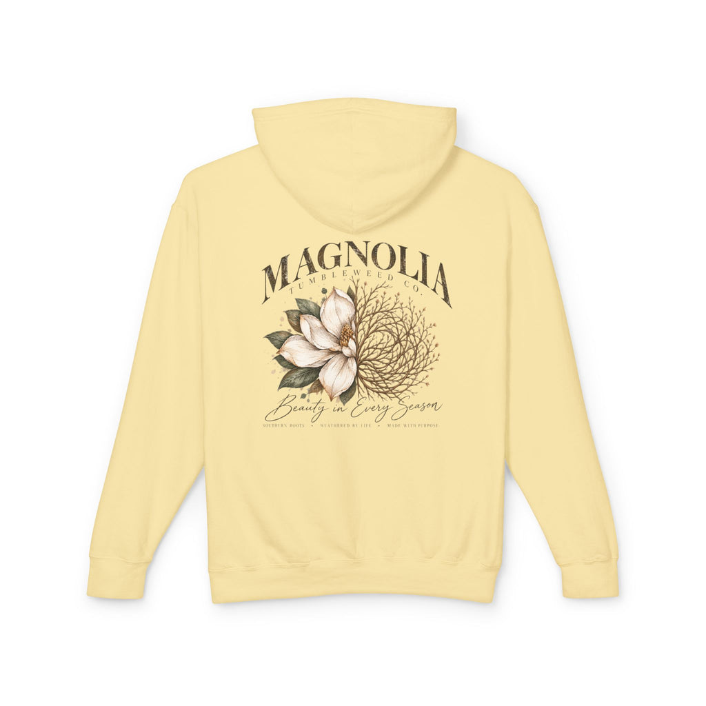 Magnolia Tumbleweed  Hoodie — Lightweight Cream Hooded Sweatshirt