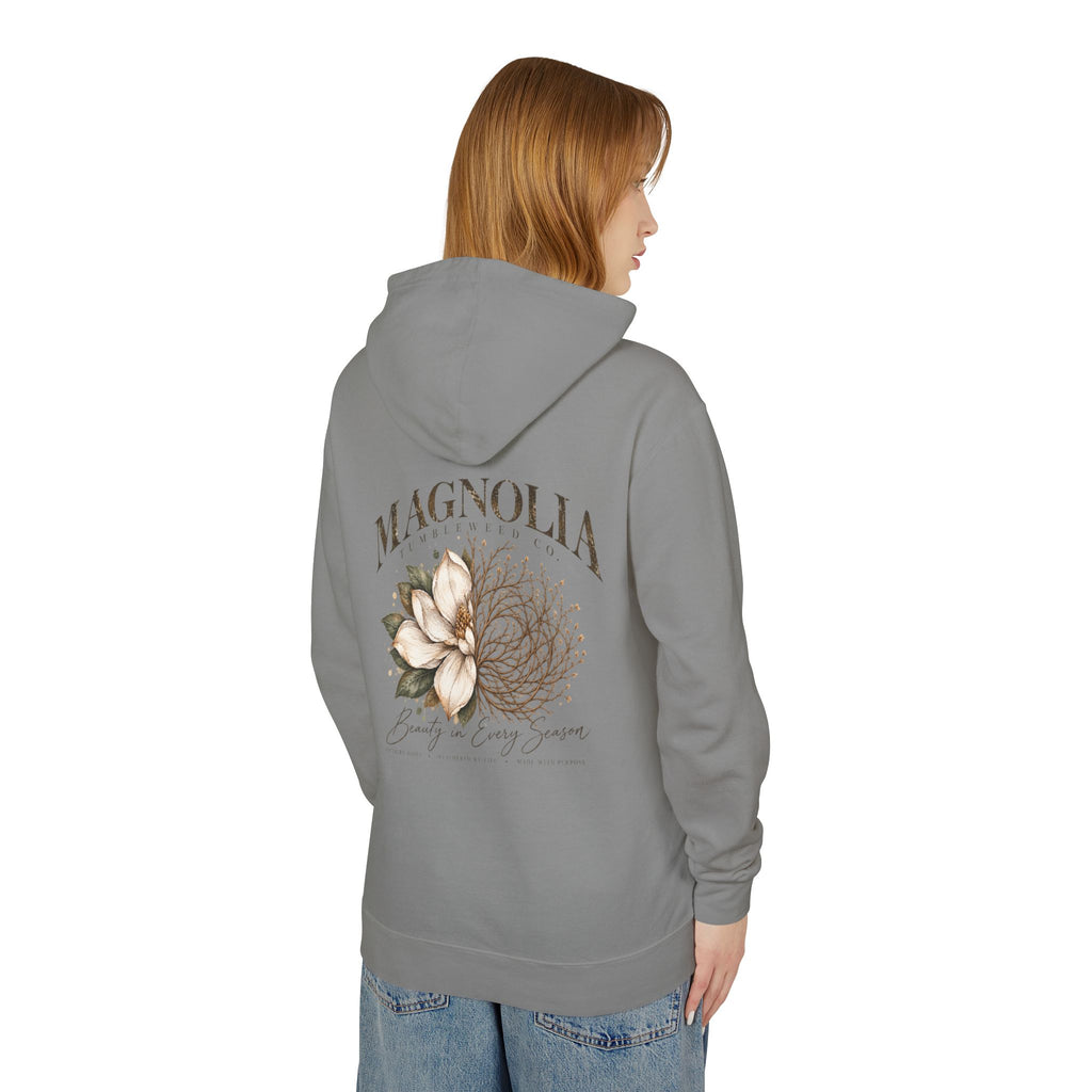 Magnolia Tumbleweed  Hoodie — Lightweight Cream Hooded Sweatshirt