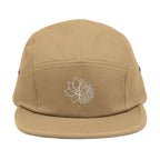 Embroidered Lotus 5-Panel Cap – Minimal  Camper Hat