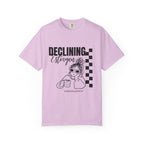Declining Estrogen Tee — Funny Feminine Graphic T‑Shirt (Overstimulated AF)