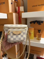 L V white checkered Bag