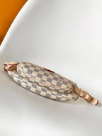L V white checkered cross body