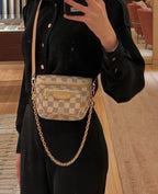 L V white checkered Bag